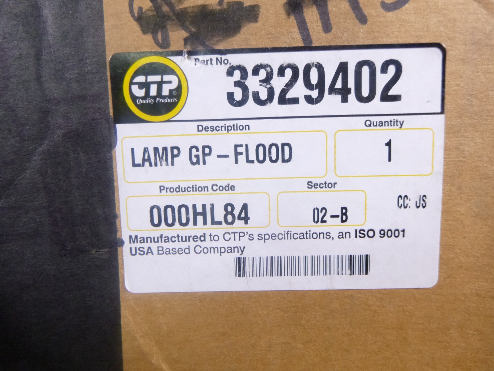 CTP 332-9402 Suspended Mounted Flood Lamp 24 Volt Fits Caterpillar 3329402 | Industrial Tractor Parts Supplier and Surplus Tractor Parts &amp; Accessories