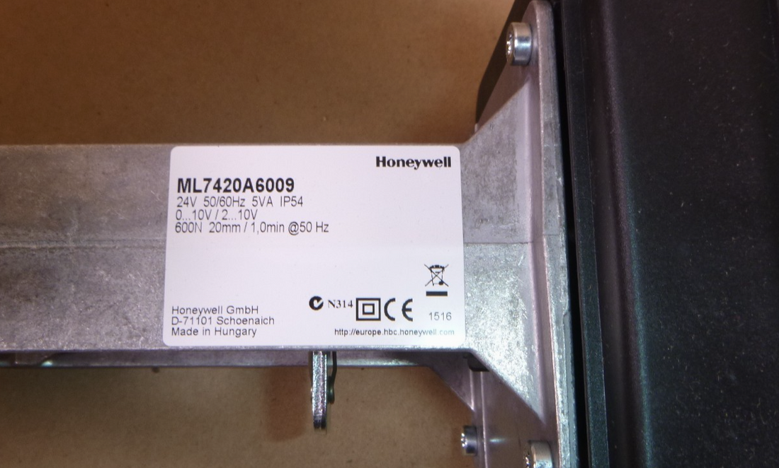 Honeywell ML7420A6009 Control Valve Actuator, 600N, 0...10V, 24VAC | Electrical MRO Replacement Parts &amp; Components and Commercial Electrical Supplies Company