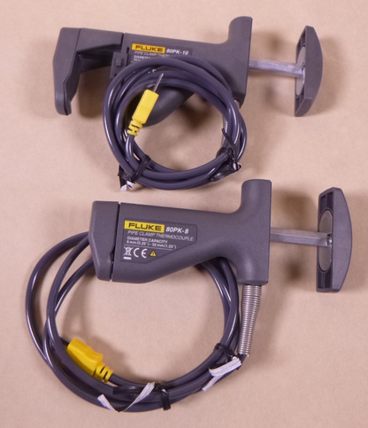 Fluke 80PK-18 Type-K Pipe Clamp Temperature Probe Kit, 80PK-10 &amp; 80PK-8