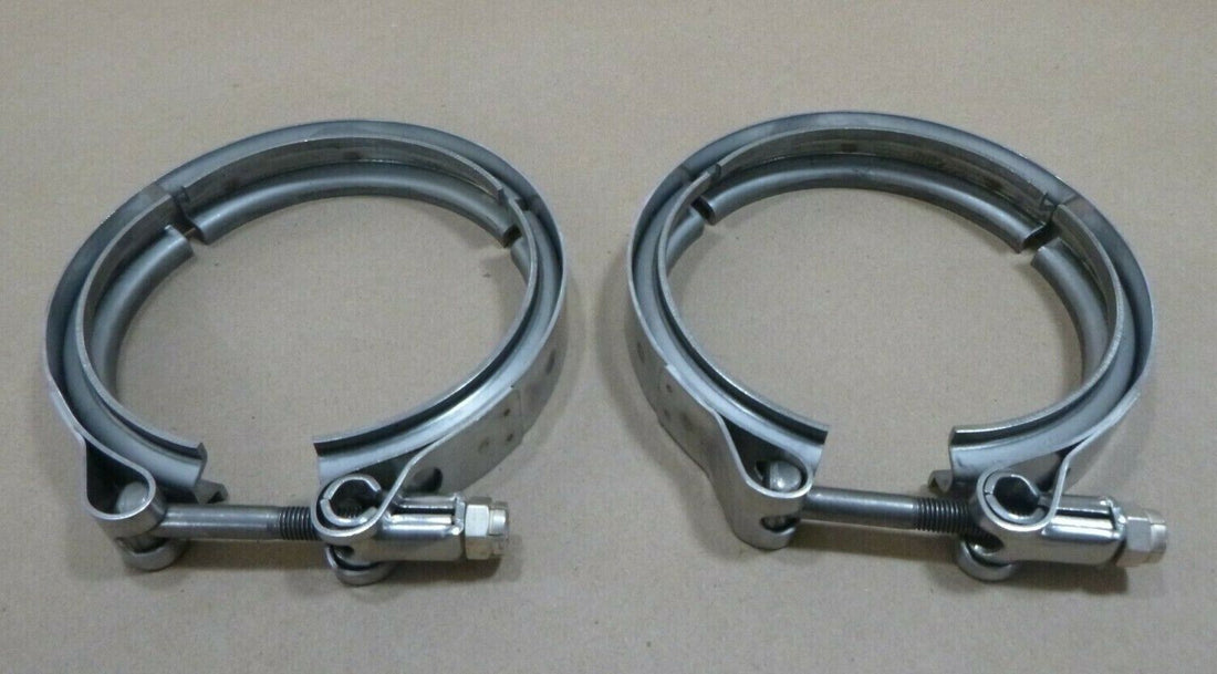 (2x) BREEZE STAINLESS STEEL PIPE CLAMP COUPLING 4-1/4" TO 4-1/2" TURBO EXHAUST | Industrial Replacement Nuts &amp; Bolts Distributor and Machinery Screws &amp; Fasteners Supply