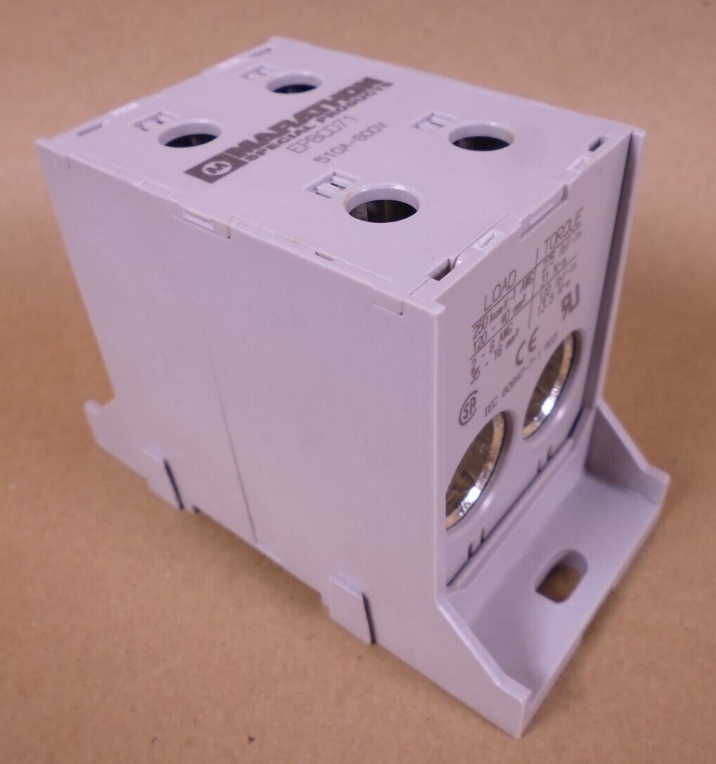 Marathon Special Products EPBCD71 Power Terminal Block 510 Amp 600 Volt Din Rail | Electrical MRO Replacement Parts &amp; Components and Commercial Electrical Supplies Company