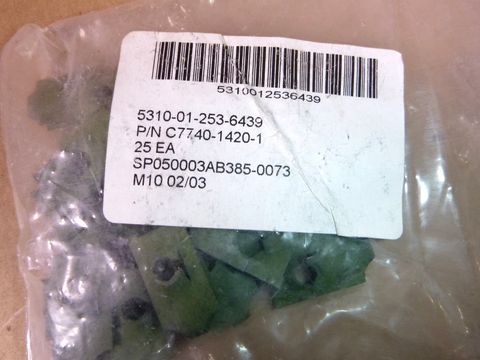 USGI M998 Humvee Sheet Spring Nut 1/4-20, C7740-1420, 5310-01-253-6439 (119 Pcs) | Genuine HMMWV Replacement Parts and Military Surplus Humvee Parts & Accessories