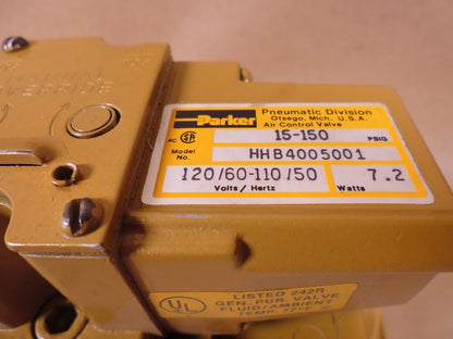 Parker HHB4005001 Pneumatic Solenoid Valve 15-150PSI , 120/60-110/50 , HHB400 | Industrial MRO Replacement Parts, Manufacturing Machine Parts &amp; Components, Heavy Equipment Parts Supplier
