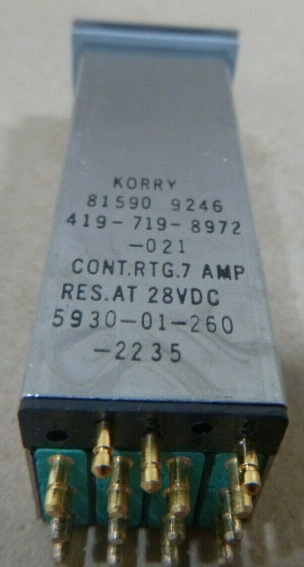 KORRY ELECTRONICS 419-719-8972-021 PUSH SWITCH MIL , 5930-01-260-2235 | Electrical MRO Replacement Parts &amp; Components and Commercial Electrical Supplies Company