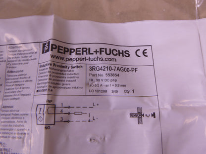 3RG4210-7AG00-PF PEPPERL &amp; FUCHS Inductive Proximity Switch 10-30VDC , 553854 | Electrical MRO Replacement Parts &amp; Components and Commercial Electrical Supplies Company