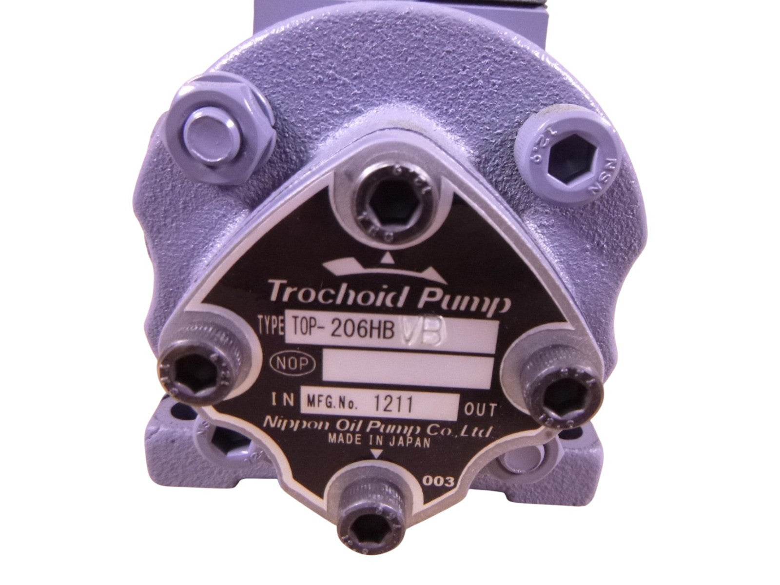 TOP-206HB Trochoid Pump Nippon Oil Pump , Relief Valve 2VB 2L 0.5MPa | Industrial Electric Motors, Pumps &amp; Parts