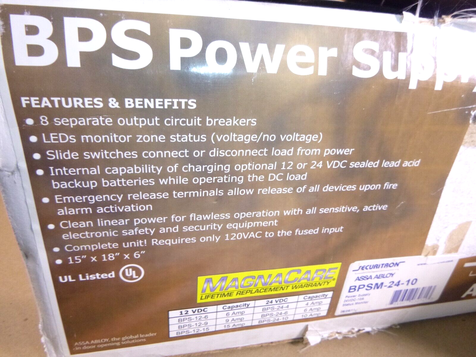 BPSM-24-10 Securitron Self Monitoring Power Supply with Status Monitor | Industrial MRO Replacement Parts, Manufacturing Machine Parts &amp; Components, Heavy Equipment Parts Supplier