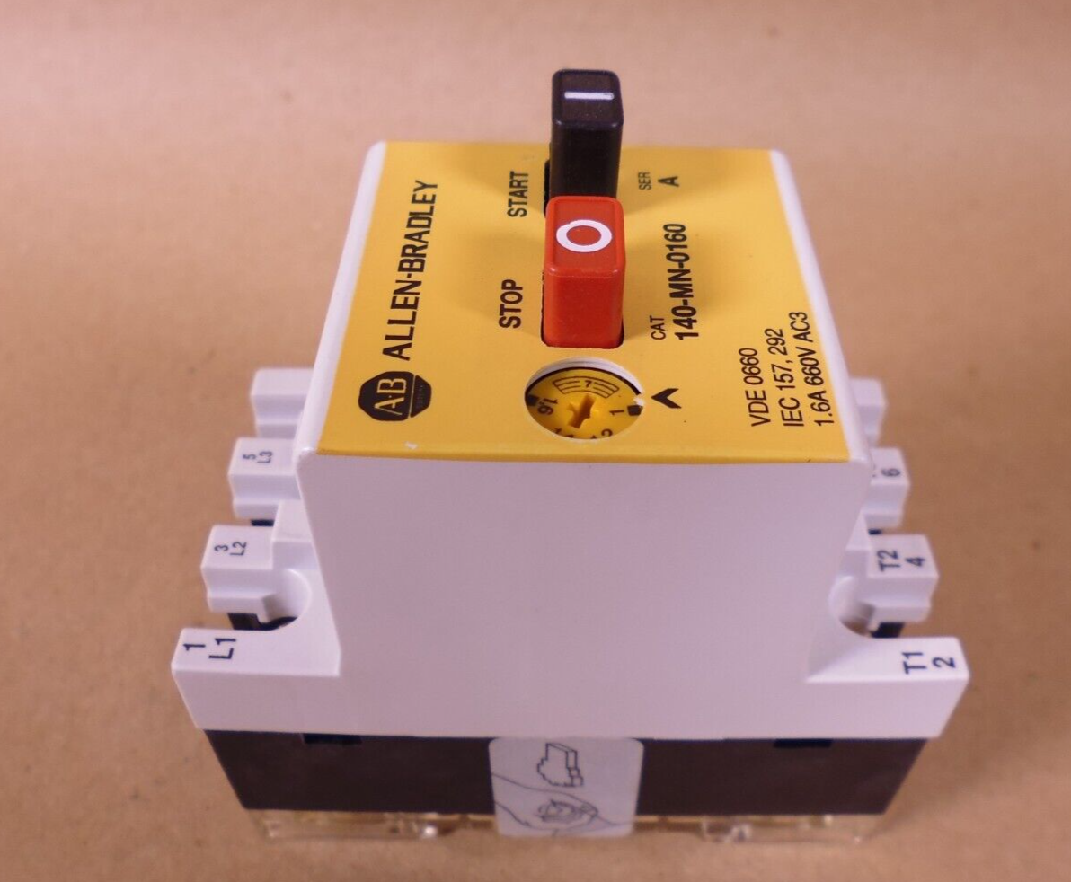 Allen-Bradley 140-MN-0160 Manual Motor Starter Contactor 1.6A 660V , Ser A | Electrical MRO Replacement Parts &amp; Components and Commercial Electrical Supplies Company