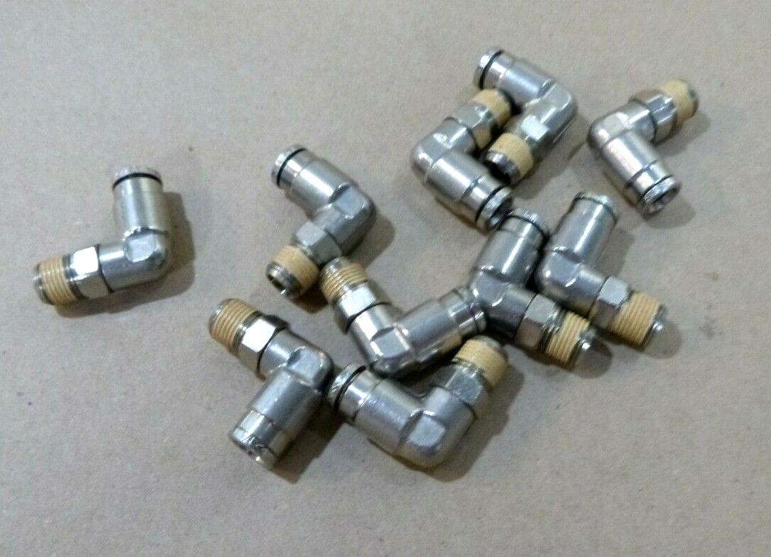 10x Brass Male Elbow, 90 Degrees, 1/4 in Tube Size, 1/8 in Pipe Size (10 Pcs.) | Industrial Replacement Nuts &amp; Bolts Distributor and Machinery Screws &amp; Fasteners Supply
