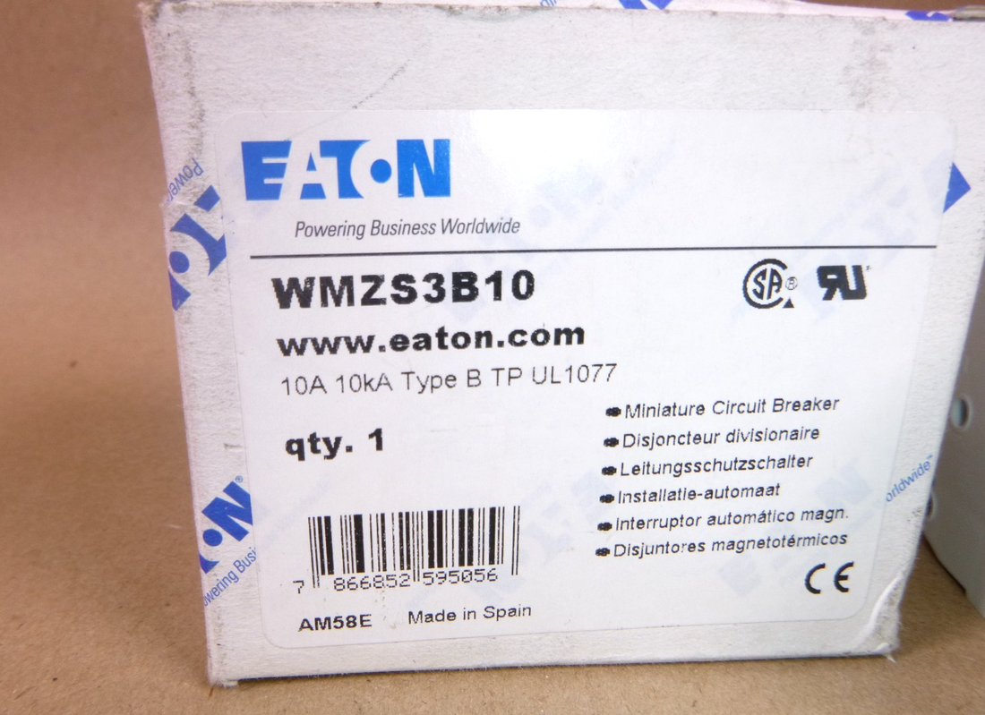 WMZS3B10 Eaton Cutler Hammer 3PH, 3P, 480V, 10A, Molded Case Circuit Breaker | Electrical MRO Replacement Parts &amp; Components and Commercial Electrical Supplies Company