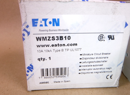 WMZS3B10 Eaton Cutler Hammer 3PH, 3P, 480V, 10A, Molded Case Circuit Breaker | Electrical MRO Replacement Parts &amp; Components and Commercial Electrical Supplies Company