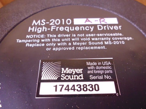 Meyer Sound MS-2010A High-Frequency Exchange Driver , 40.071.192.51