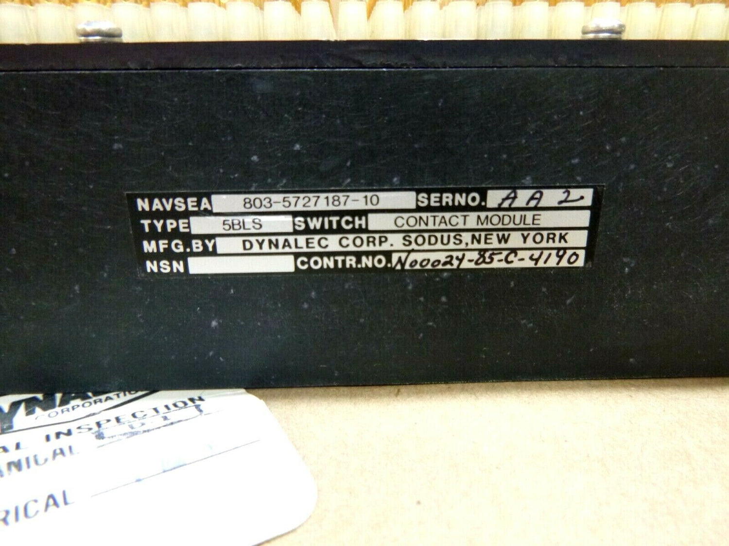 NAVSEA Dynalec Corp Shipboard Contact Module 430-5727187-10, 803-5727187-10 | Electrical MRO Replacement Parts &amp; Components and Commercial Electrical Supplies Company