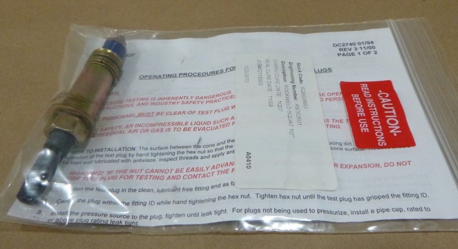 CURTISS-WRIGHT SQS-0086-U 1/2" SOCKET WELD SQS HYDROSTATIC TEST PLUG 5000PSI | Industrial Replacement Nuts &amp; Bolts Distributor and Machinery Screws &amp; Fasteners Supply