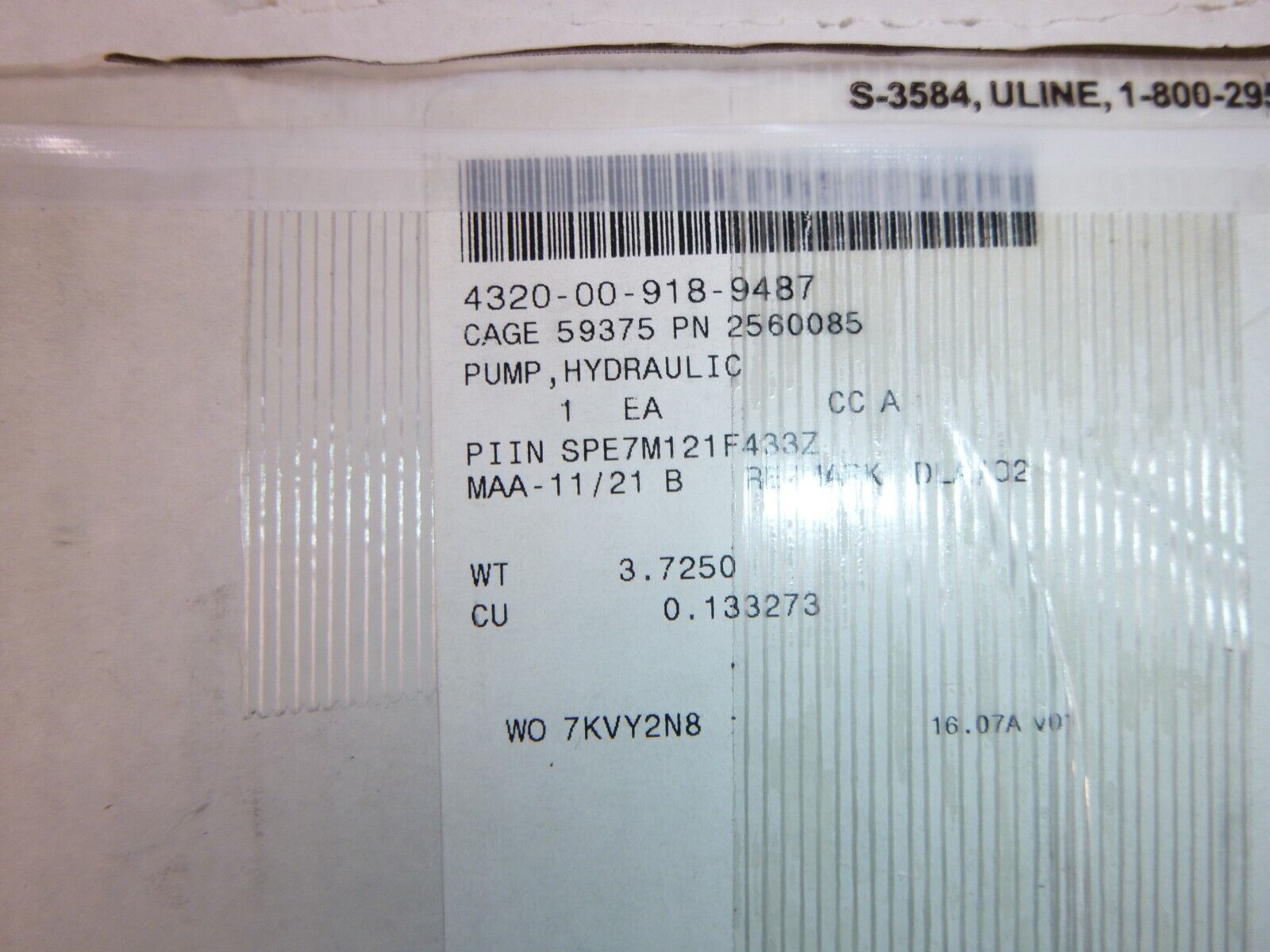 USGI Military RGI Hydraulic Pump 65D35490-1, 4320-00-918-9487 | Replacement Truck Parts, Trailer Accessories, Automobile Supplies, Car Parts &amp; Accessories