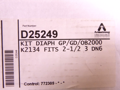 Armstrong Diaphragm Kit D25249 | Industrial MRO Replacement Parts, Manufacturing Machine Parts &amp; Components, Heavy Equipment Parts Supplier