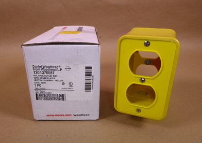 Woodhead Molex 1301370087 Yellow Rubber Box Fits 2-Duplex Receptacles