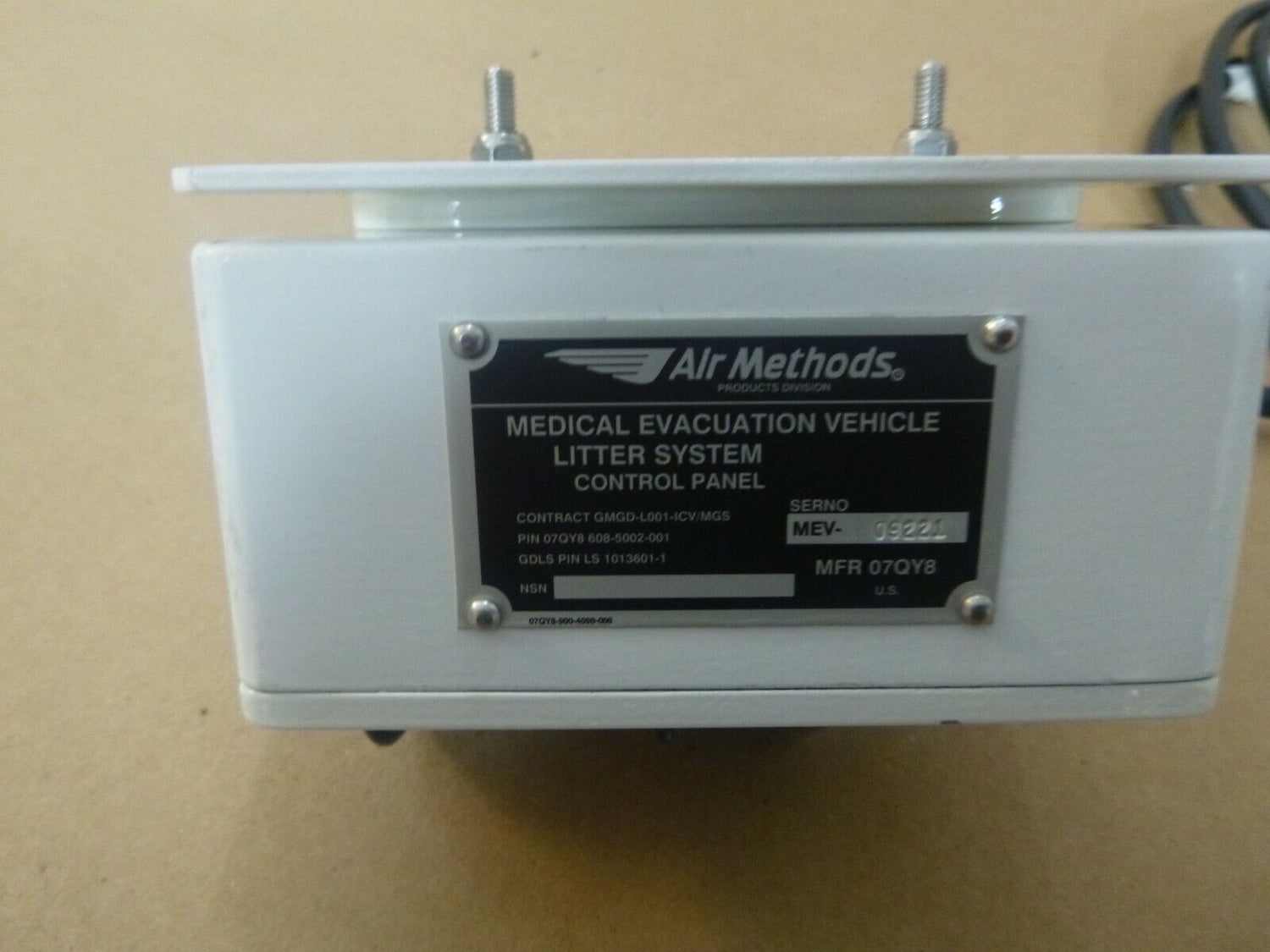 USGI Air Methods Medical Evacuation Litter System Control Panel 608-5002-001 | Electrical MRO Replacement Parts &amp; Components and Commercial Electrical Supplies Company