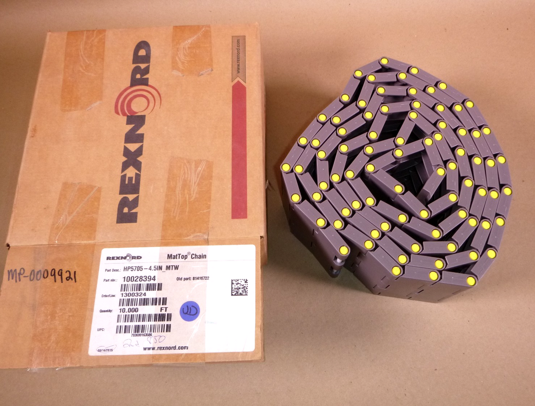 10 Ft. Rexnord HP5705-4.5IN_MTW Brown High Performance Table Top Chain 10028394 | Industrial MRO Replacement Parts, Manufacturing Machine Parts &amp; Components, Heavy Equipment Parts Supplier