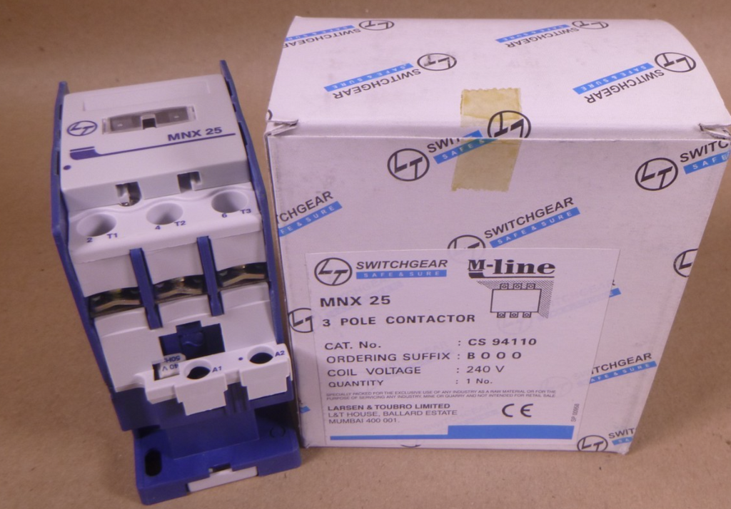 L&T MNX 25 Switchgear CS 94110 Contactor Relay 240V Coil 3-Pole