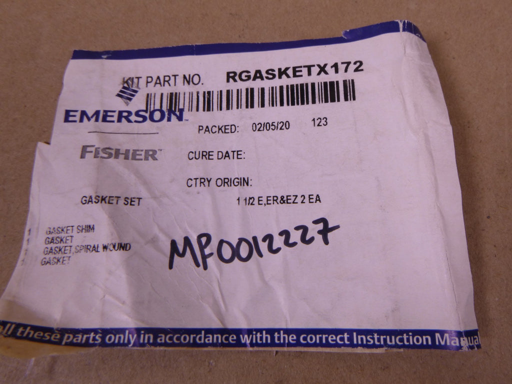 Fisher RGASKETX172 GASKET SET, INC/GRAPH, 1-1/2" TYPE E | Industrial MRO Replacement Parts, Manufacturing Machine Parts & Components, Heavy Equipment Parts Supplier