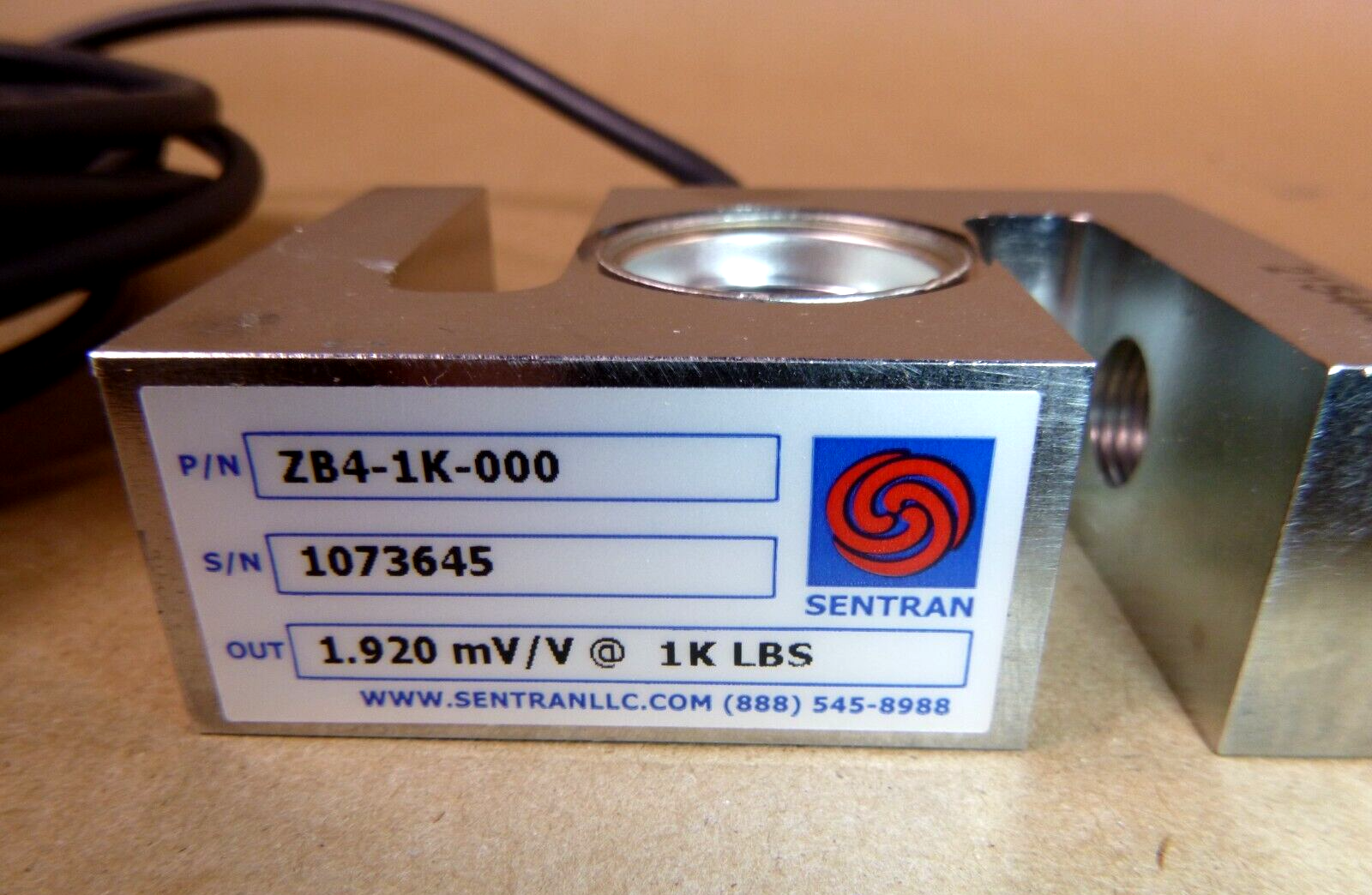 New Sentran ZB Load Cell ZB4-1K-000, 1000 Lbs. Load Cell, Serial 