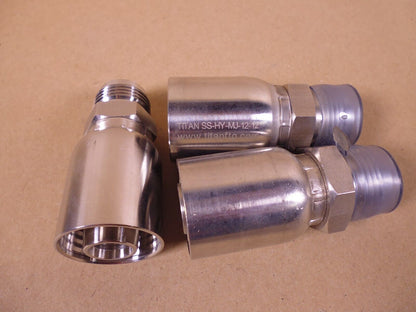 3x Titan SS-HY-MJ-12-12 316 Stainless Steel Hose Fitting 3/4" x 3/4" JIC | Industrial Replacement Nuts &amp; Bolts Distributor and Machinery Screws &amp; Fasteners Supply