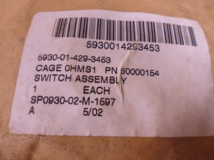 60000154 Push Switch Assembly M-1 , 12437270 , 5930-01-429-3453 | Electrical MRO Replacement Parts &amp; Components and Commercial Electrical Supplies Company