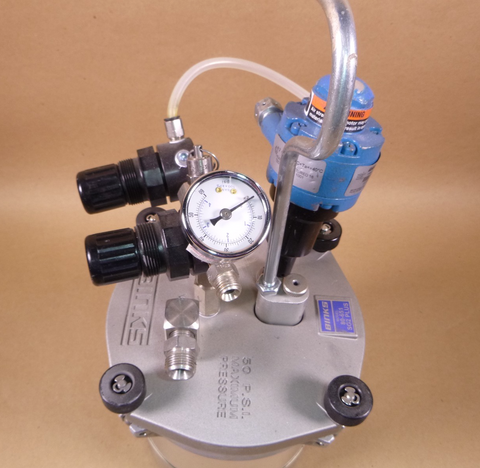 USED Binks SG2 Plus Pressure Cup Model 80-651 With Gast Rotary Agitator 2 Quart | Industrial MRO Replacement Parts, Manufacturing Machine Parts & Components, Heavy Equipment Parts Supplier