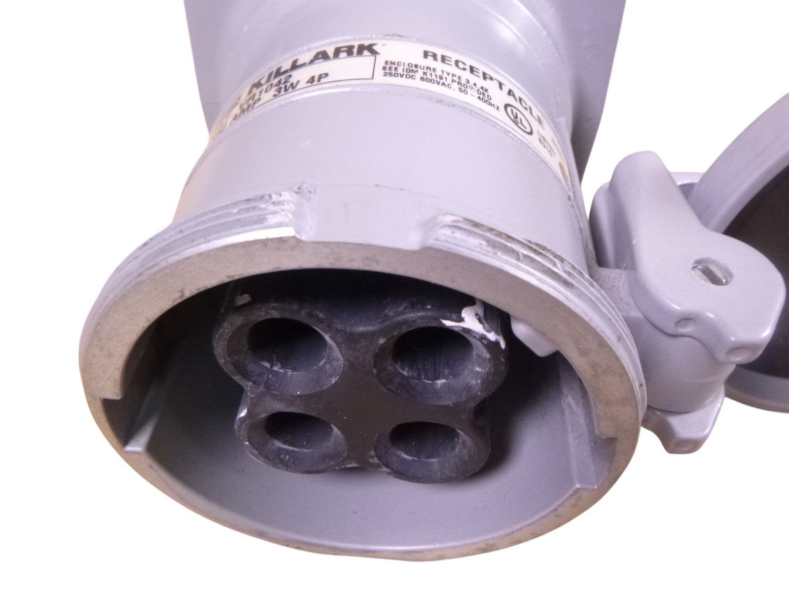 USED KILLARK VR1042 PIN AND SLEEVE RECEPTACLE TYPE 3,4, 4X, 100 AMP 3 WIRE 4 POLE | Electrical MRO Replacement Parts &amp; Components and Commercial Electrical Supplies Company