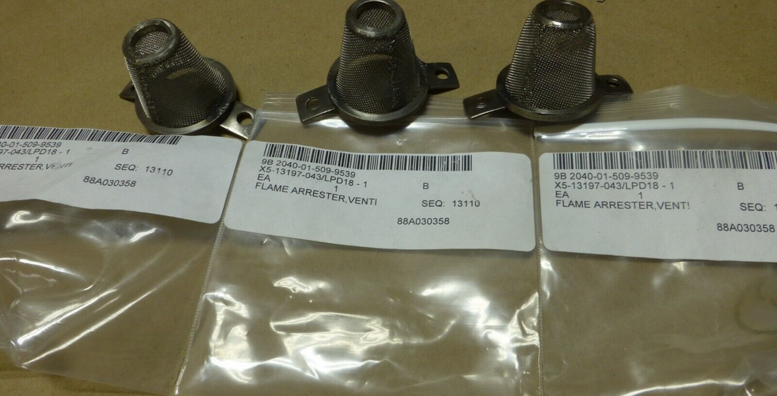 (QTY 3) TATE ANDALE 3-420 VENTILATION FLAME ARRESTER , 2040-01-509-9539 | Industrial MRO Replacement Parts, Manufacturing Machine Parts &amp; Components, Heavy Equipment Parts Supplier