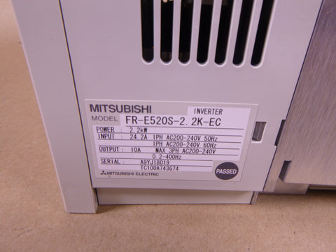 FR-E520S-2.2K-EC Mitsubishi Inverter , 2.2kW, 1PH, 200-240VAC *US Seller* | Electrical MRO Replacement Parts & Components and Commercial Electrical Supplies Company