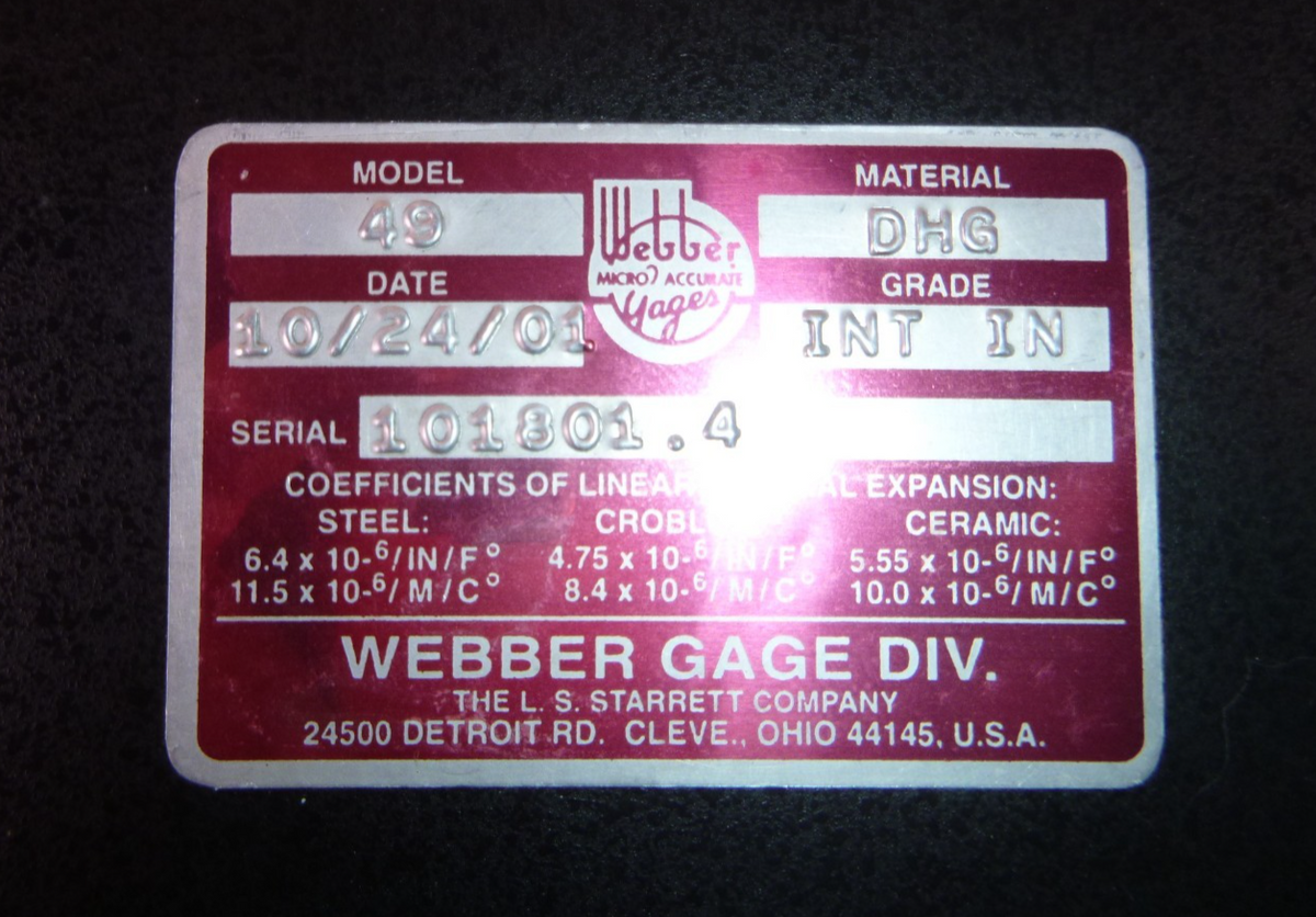 L.S. Starrett Webber Digi-Chek II Remote Digital Display Gage Model 49