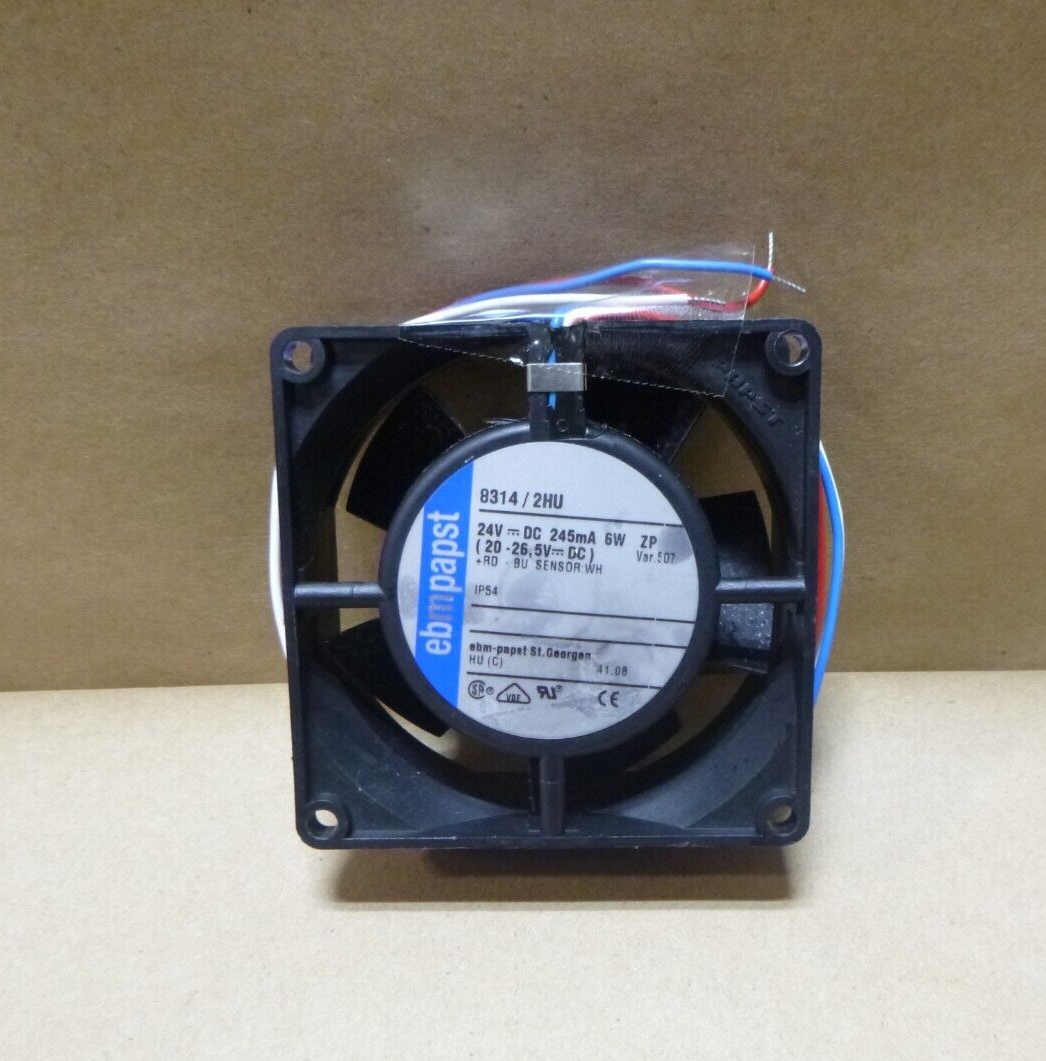 Ebmpapst 8314/2HU-507 Axial Fan 24VDC 80 x 80 x 32MM, 3 Wire Leads 47.1 CFM | Electrical MRO Replacement Parts &amp; Components and Commercial Electrical Supplies Company