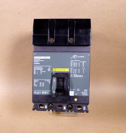 New Square D FA34040, I-Line Plug-In Molded Case Circuit Breaker 40A 3P 480V | Electrical MRO Replacement Parts &amp; Components and Commercial Electrical Supplies Company