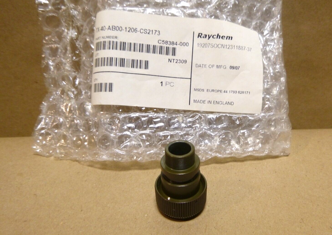 Raychem TXR40AB00-1206 Ruggedized Backshell &amp; Adapter Size 12, 5975-01-126-7508 | Electrical MRO Replacement Parts &amp; Components and Commercial Electrical Supplies Company