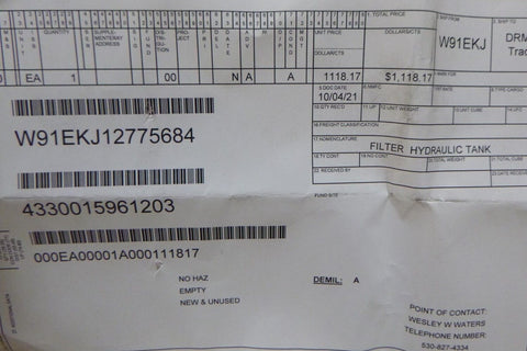 FORCE PROTECTION 10035409 HYDRAULIC TANK FILTER , 4330-01-596-1203 | Replacement Truck Parts, Trailer Accessories, Automobile Supplies, Car Parts & Accessories