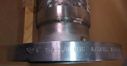4" x 28" Stainless Steel Expanion Joint Flexible Hose W/ 316L Flanges 150 LB