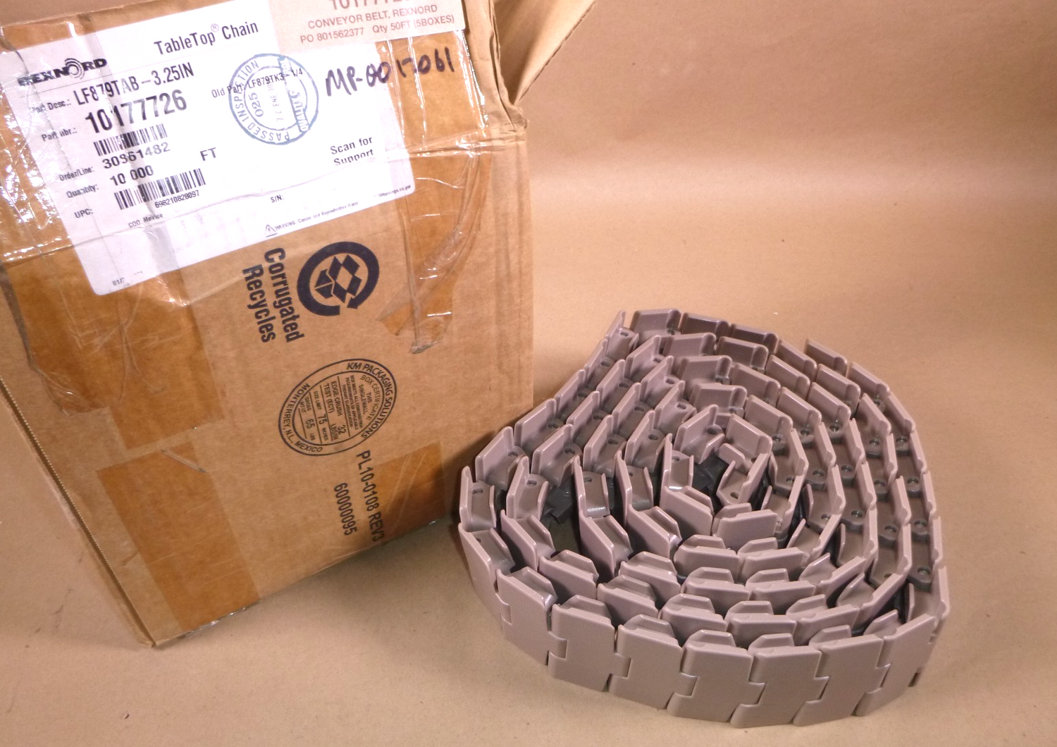 LF879TAB-3.25 Rexnord Table Top Chain (10 Ft.) 10177726, LF879TAB-3-1/4 | Industrial MRO Replacement Parts, Manufacturing Machine Parts &amp; Components, Heavy Equipment Parts Supplier