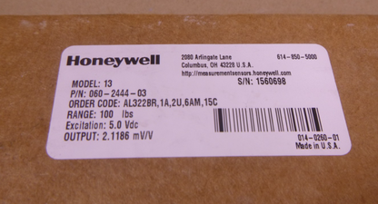 Honeywell 060-2444-03 Subminiature Load Cell 100lbs Range 5VDC , Model 13 | Electrical MRO Replacement Parts &amp; Components and Commercial Electrical Supplies Company
