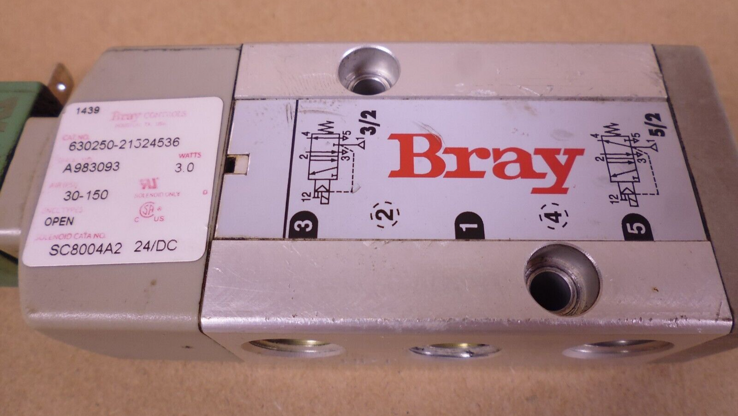 BRAY 630250-21524536 / 63025021524536 24V Solenoid Valve | Industrial MRO Replacement Parts, Manufacturing Machine Parts &amp; Components, Heavy Equipment Parts Supplier