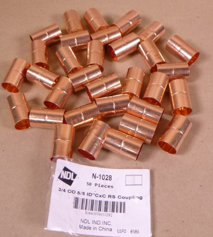 (32 PCS) NDL N-1028 Coupling 3/4" Rolled Stop Wrot Copper HVAC Refrigeration | Industrial Replacement Nuts &amp; Bolts Distributor and Machinery Screws &amp; Fasteners Supply