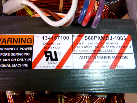 134157100 OEM Electrolux Washing Machine Motor 1/2 Hp. 2 Speed Fits MET1041ZA | Industrial Electric Motors, Pumps & Parts