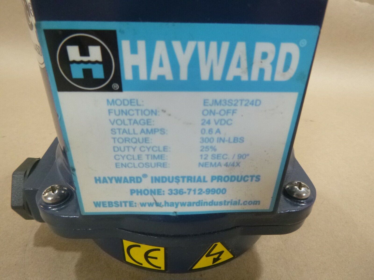 HAYWARD EJM3S2T 24D EJM REVERSING ACTUATOR 1/2 NPT 24VDC 300IN-LBS. ON OFF 0.6A | Industrial MRO Replacement Parts, Manufacturing Machine Parts &amp; Components, Heavy Equipment Parts Supplier