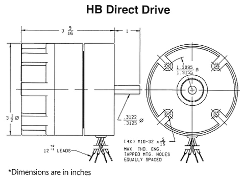 Hurst 2201-001 HB (Honey-Bee) Hysteresis Synchronous Motor 115 Volt 1800 Rpm 70W