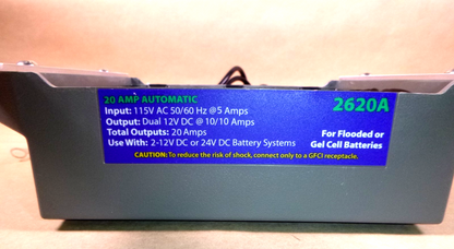 2620A Guest 20A 2-Bank Waterproof On-Board Battery Charger 12/24 Volt *FUSES REQUIRED* | Replacement Truck Parts, Trailer Accessories, Automobile Supplies, Car Parts &amp; Accessories