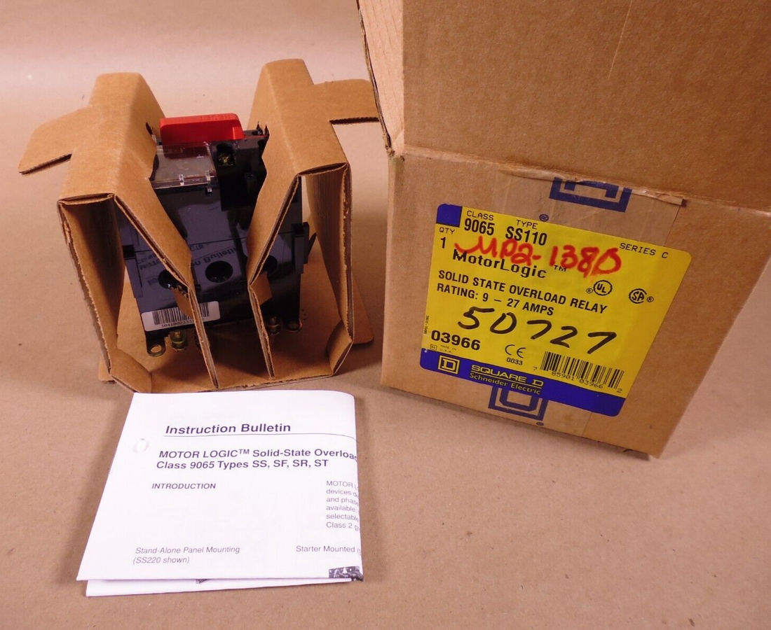 NEW Square D 9065 SS110 MotorLogic Solid State Overload Relay 9-27A 03966 SER. C | Electrical MRO Replacement Parts &amp; Components and Commercial Electrical Supplies Company