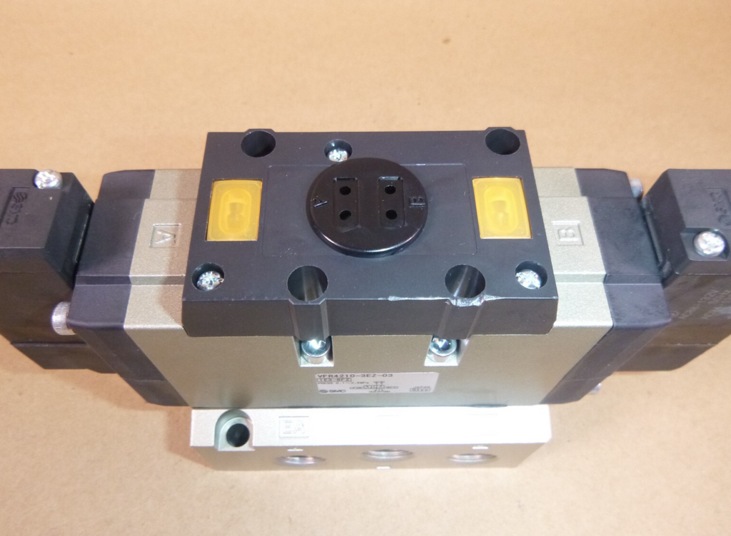 VFR4210-3EZ-03 SMC 5 Port Solenoid Valve, 2 Position Double, 120V, 3/8" Ports | Industrial MRO Replacement Parts, Manufacturing Machine Parts & Components, Heavy Equipment Parts Supplier