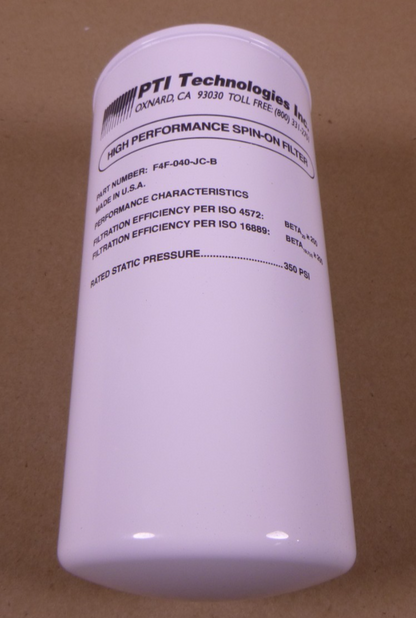 PTI F4F-040-JC-B High Performance Spin-On Filter | Industrial MRO Replacement Parts, Manufacturing Machine Parts &amp; Components, Heavy Equipment Parts Supplier