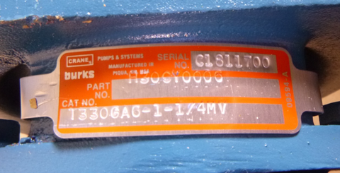 T330GA6-1-1/4-MV Crane Burks 3HP Centrifugal Pump , 1-1/4" NPT, 3500RPM | Industrial Tractor Parts Supplier and Surplus Tractor Parts & Accessories